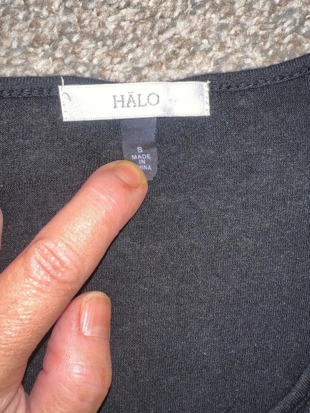 Halo Black Cold-Shoulder V-Neck Women's Top - Picture 2 of 3